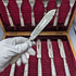 Around 1890 British Antique White Pearl Shell Handle Cutlery 6 Pair Set in Wooden Box Joseph Elliot
